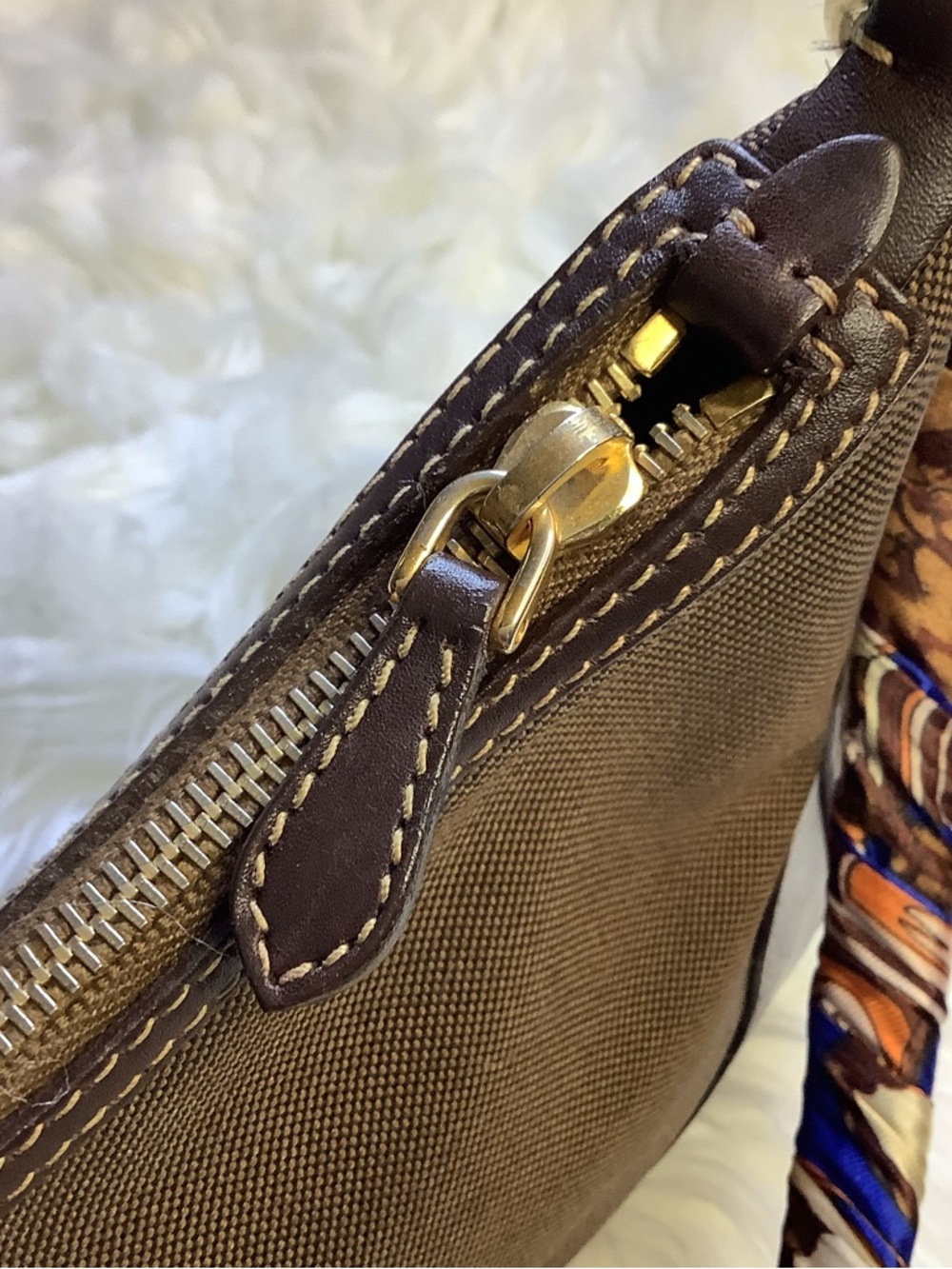Prada Brown Logo Jacquard Mini Hobo bag - Picture 11 of 15